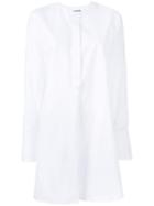 Jil Sander Collarless Shirt, Women's, Size: 32, White, Cotton