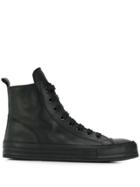 Ann Demeulemeester Zipped High Top Sneakers - Black
