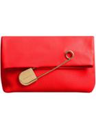 Burberry The Medium Pin Clutch In Leather - Red