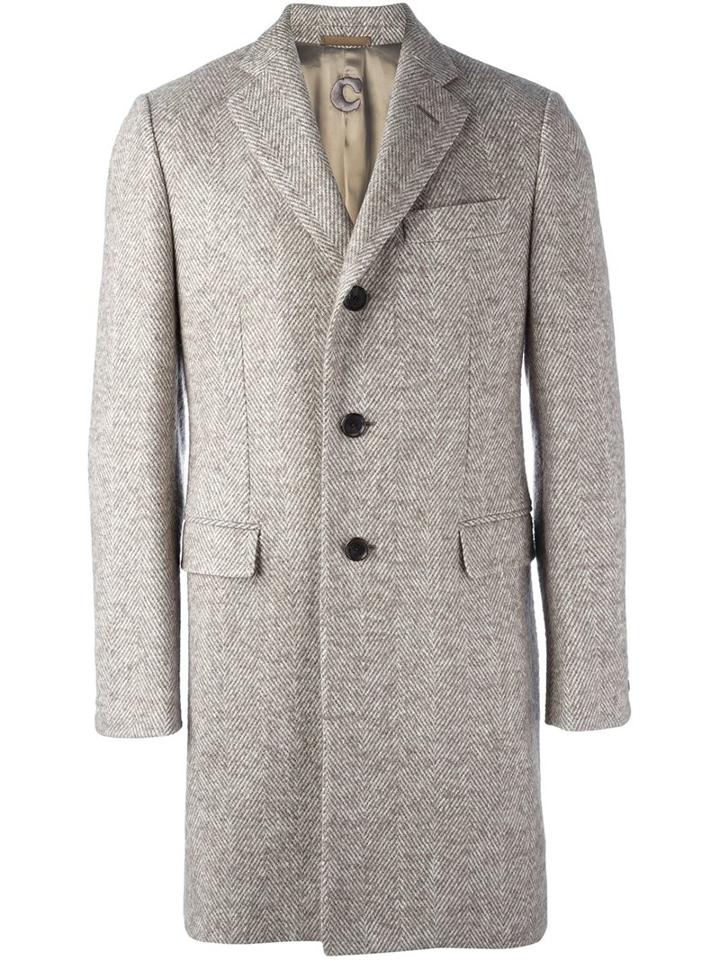 Caruso Single Breasted Coat, Men's, Size: 54, Nude/neutrals, Silk/polyamide/viscose/alpaca