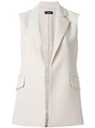 Theory 'sedeia' Sleeveless Blazer, Women's, Size: 6, Nude/neutrals, Triacetate/polyester