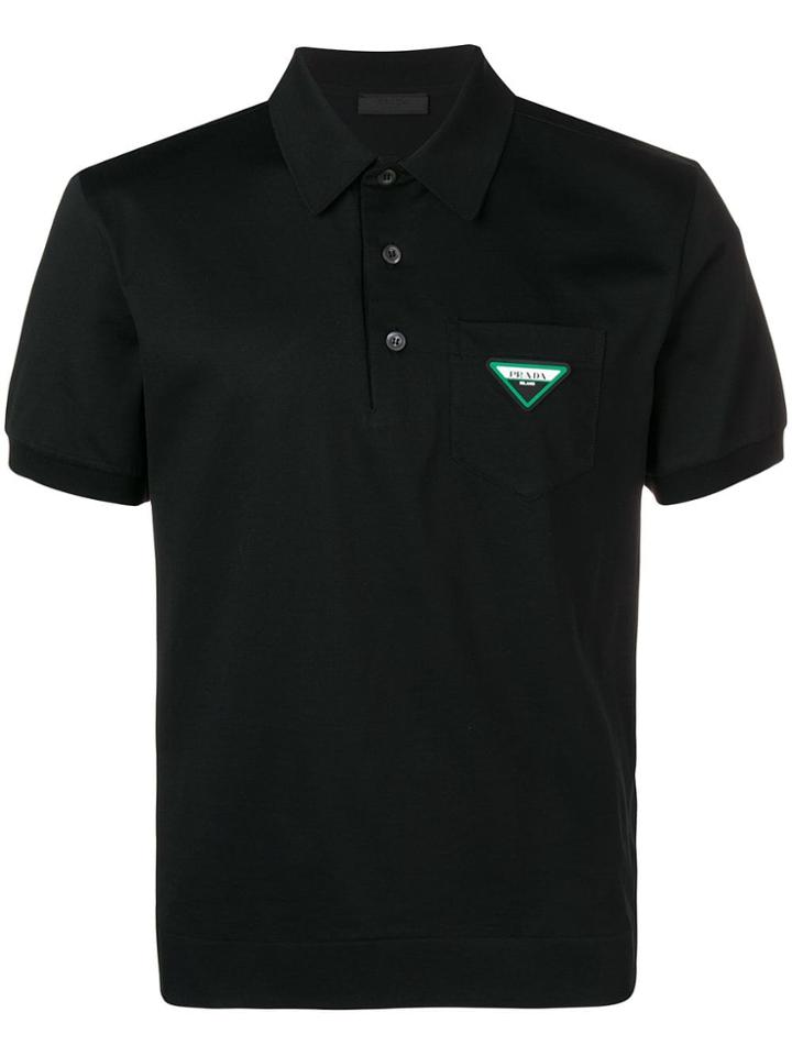 Prada Logo Polo Shirt - Black