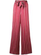 Asceno Striped Wide-leg Trousers - Red