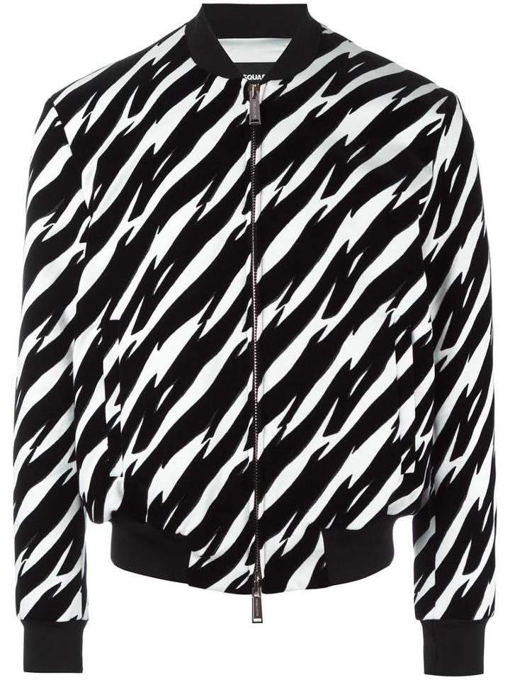 Dsquared2 Tiger Flash Bomber Jacket, Men's, Size: 54, Viscose/polyester/spandex/elastane/cotton
