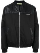 Versace Jeans Contrast Panel Bomber Jacket - Black