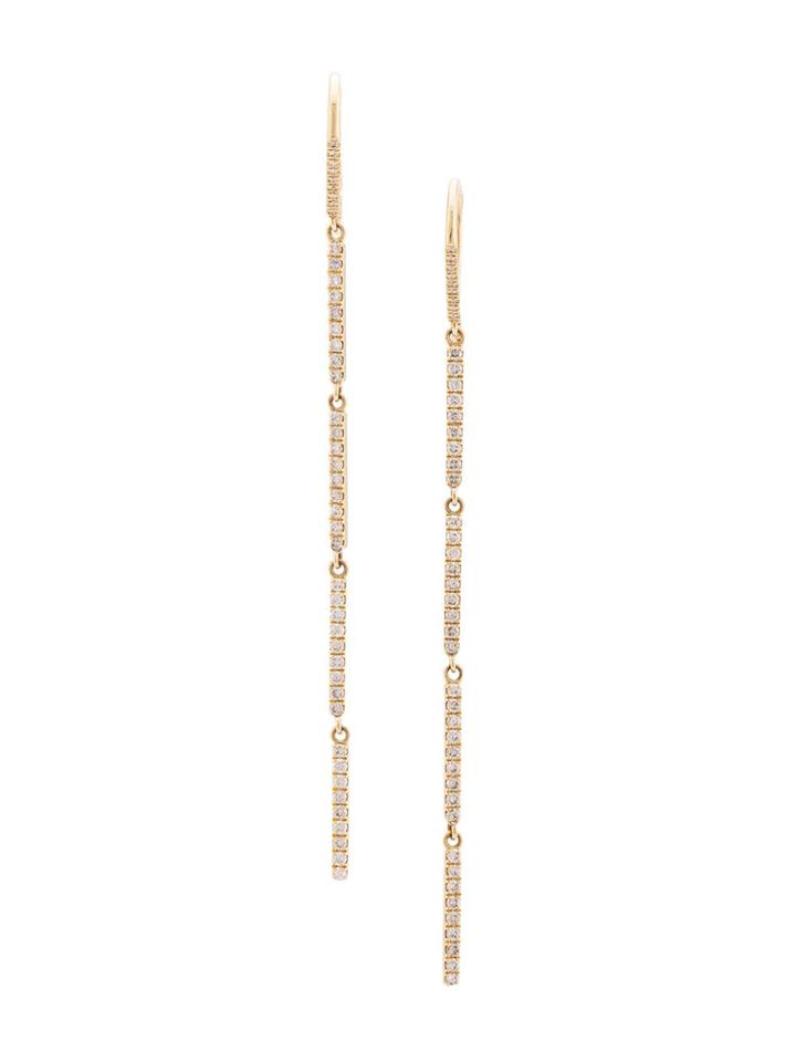 Jennifer Meyer Pavé Stick Drop Earrings - Yellow & Orange
