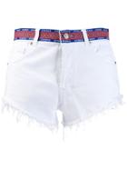 Gaelle Bonheur Distressed Denim Shorts - White