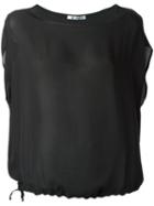 Barena - Drawstring Hem Top - Women - Silk - L, Women's, Black, Silk