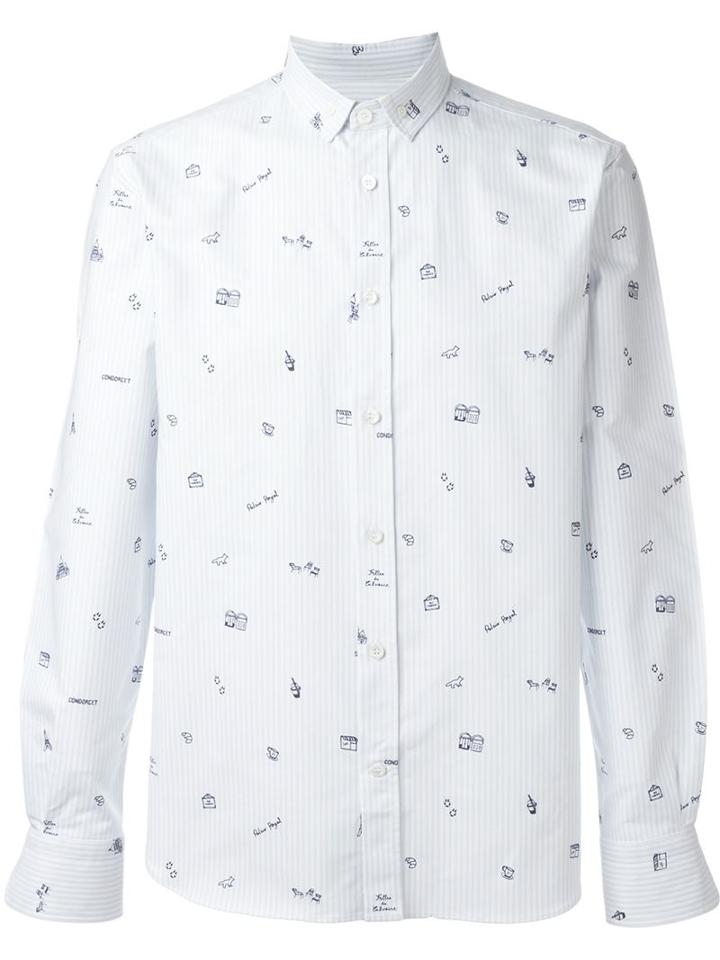 Maison Kitsuné Oxford Shirt, Men's, Size: 42, Blue, Cotton