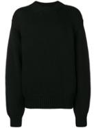 Zilver Crew Neck Wool Jumper - Black