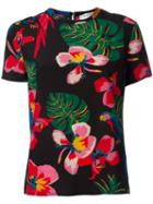Valentino Tropical Print T-shirt, Women's, Size: Medium, Black, Silk