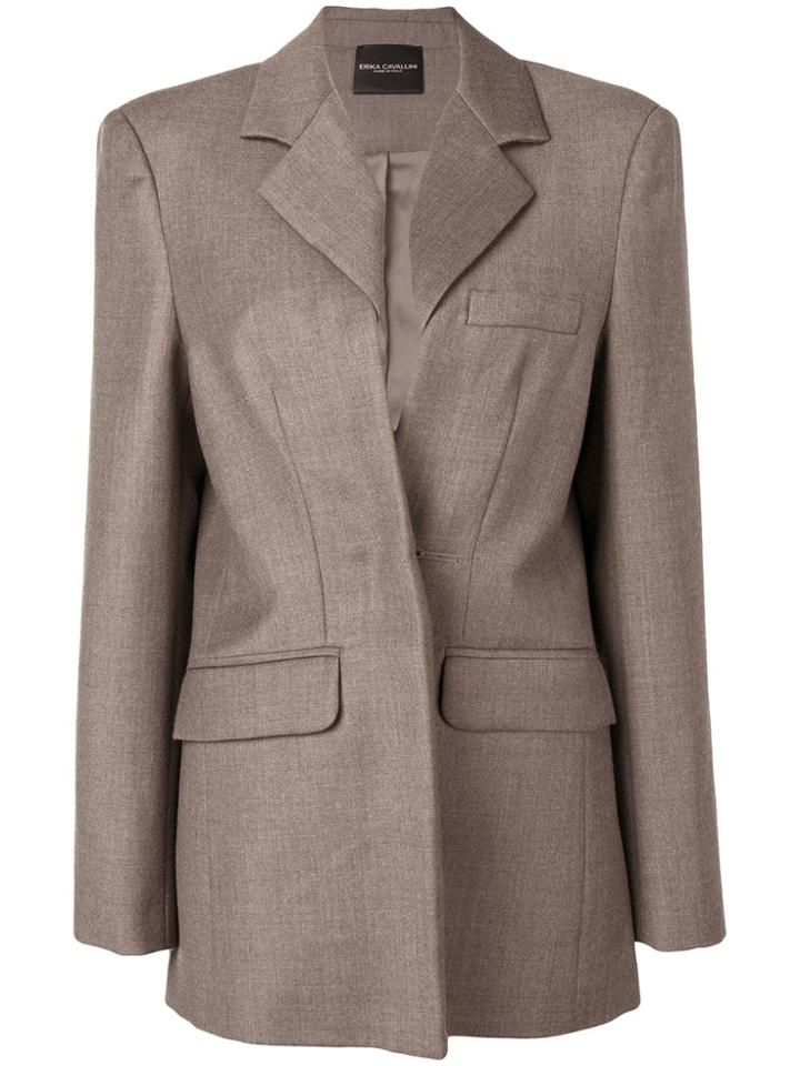 Erika Cavallini Concealed Front Blazer - Nude & Neutrals