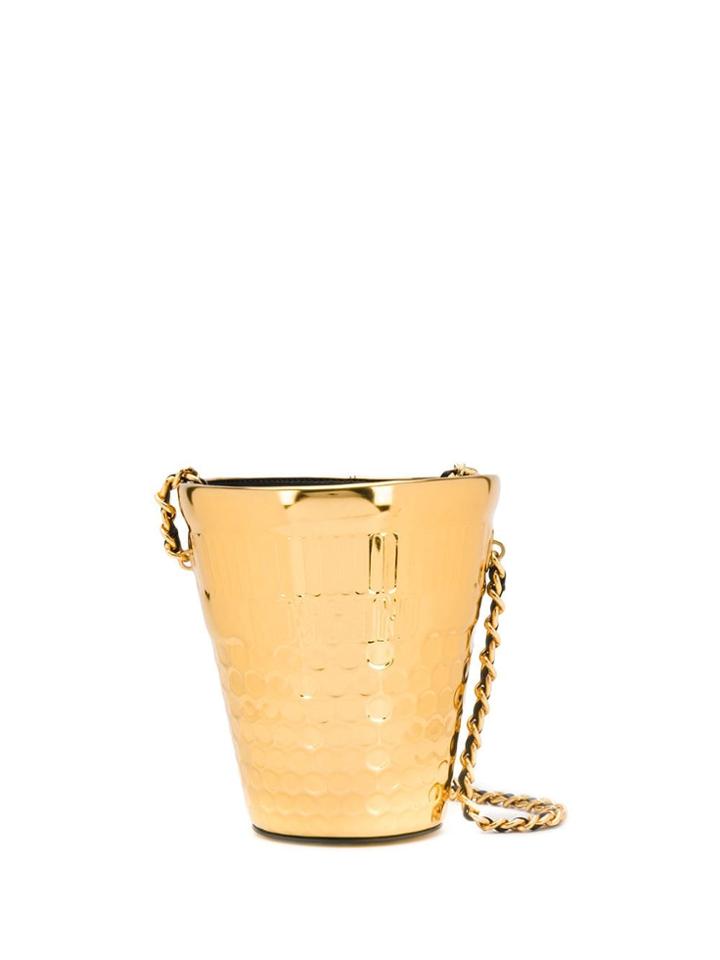 Moschino Metal Bucket Bag - Gold