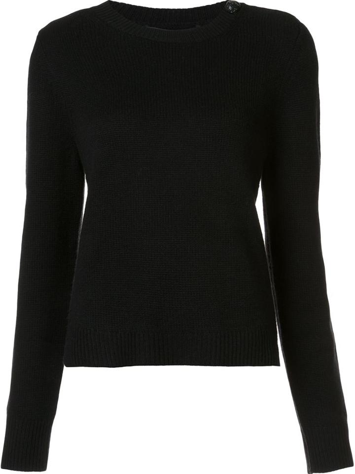 Marc Jacobs Cabochon Button Jumper, Women's, Size: Medium, Black, Cashmere