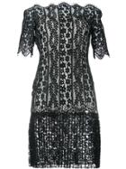 Huishan Zhang Off-shoulder Lace Dress - Black