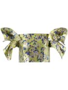 Delpozo - Floral Structured Sleeve Crop Top - Women - Silk/cotton/polyester - 36, Silk/cotton/polyester