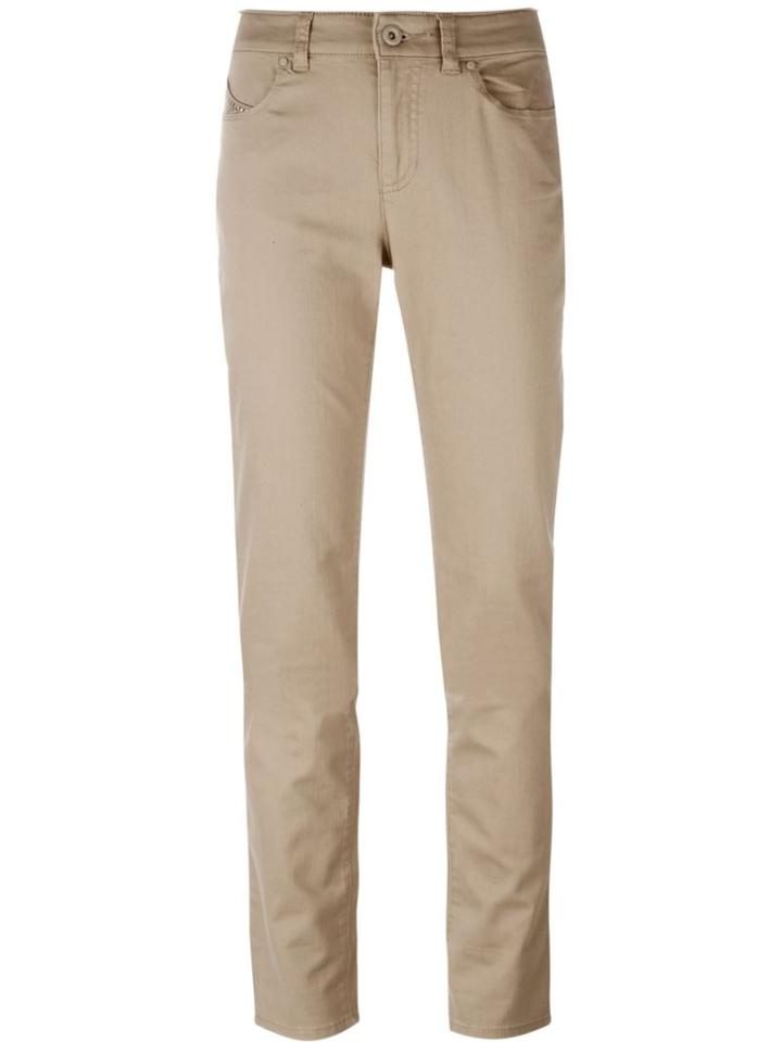 Armani Jeans Slim Fit Jeans, Women's, Size: 32, Brown, Cotton/spandex/elastane