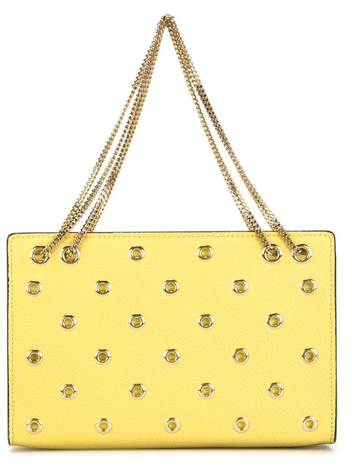 Red Valentino Eyelet Embellished Tote, Women's, Yellow/orange, Leather