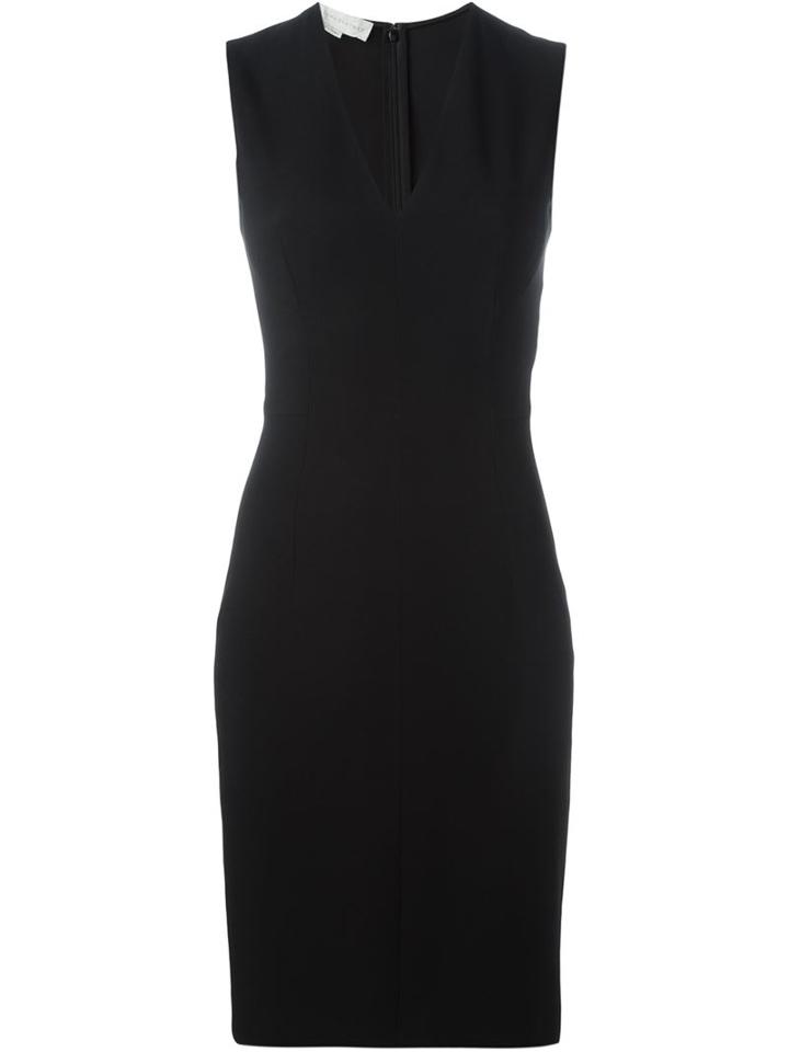 Stella Mccartney V-neck Dress, Women's, Size: 36, Black, Silk/viscose/acetate/polyamide