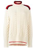 Isabel Marant Turtleneck Cable Knit Jumper, Women's, Size: 40, Nude/neutrals, Polyester/wool