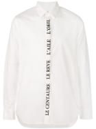 Ann Demeulemeester Slogan Print Placket Shirt - White