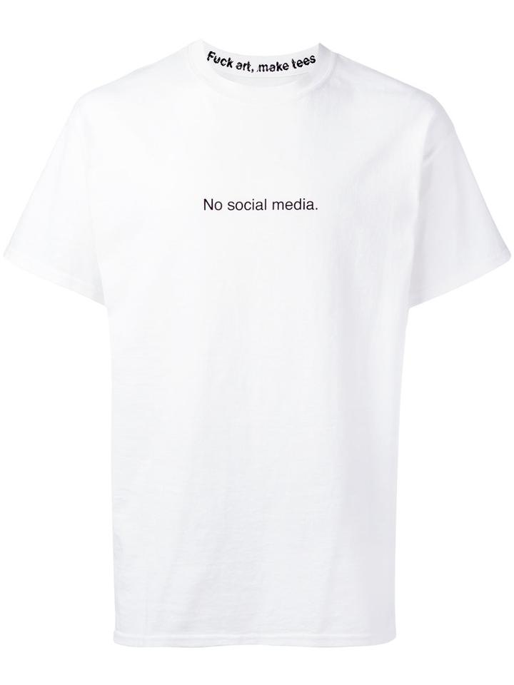 F.a.m.t. No Social Media T-shirt, Adult Unisex, Size: Large, White, Cotton
