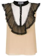 Nk Lace Sleeveless Top - Brown