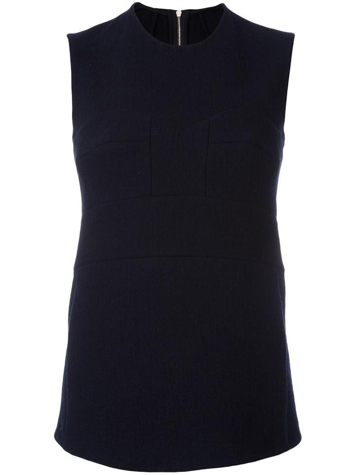 Victoria Beckham - Wide Fit Top - Women - Cotton/wool - 10, Blue, Cotton/wool