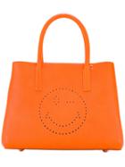 Anya Hindmarch - Smiley Face Tote - Women - Leather - One Size, Women's, Yellow/orange, Leather