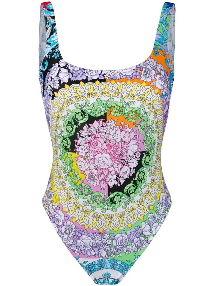 Versace Technicolor Baroque Print Swimsuit - Multicolour
