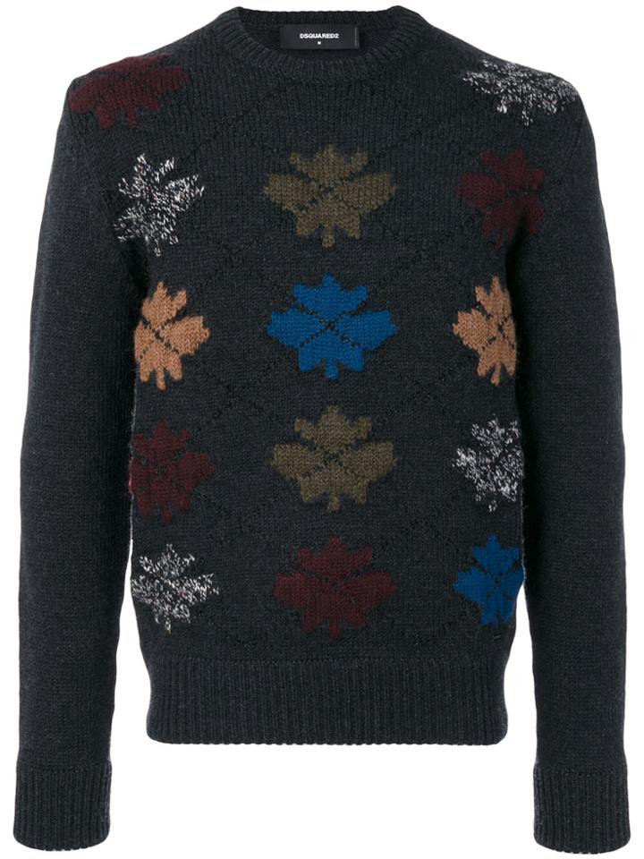 Dsquared2 Maple Leaf Detail Jumper - Grey