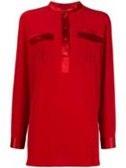 Salvatore Ferragamo Mandarin Collar Shirt - Red