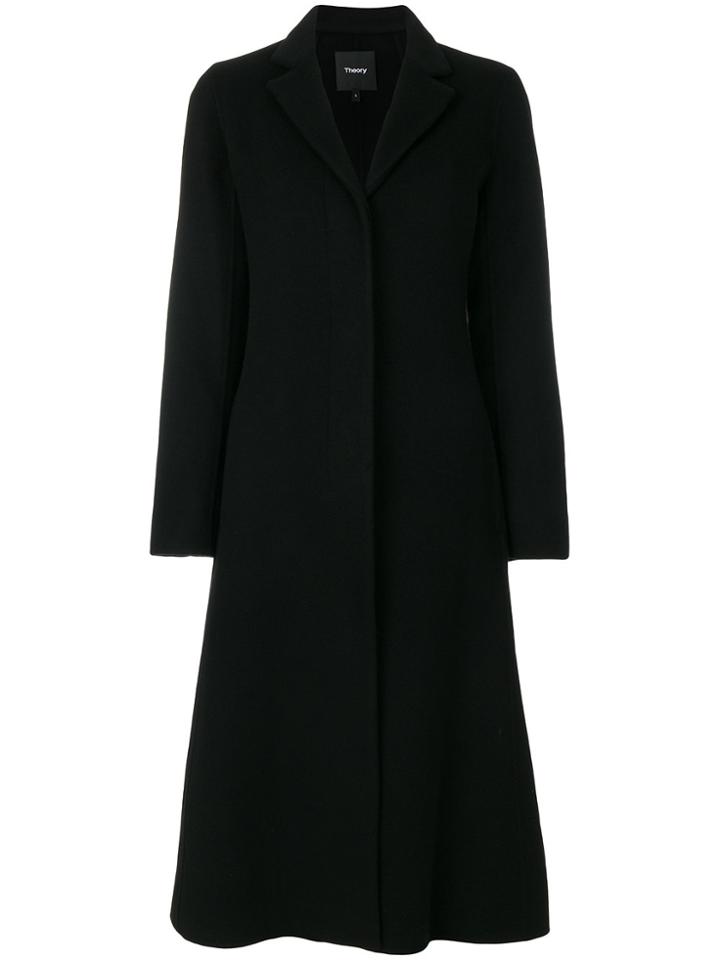 Theory Single Breasted Coat - Black