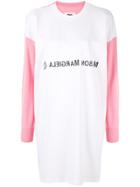 Mm6 Maison Margiela Colour Block Logo T-shirt Dress - White