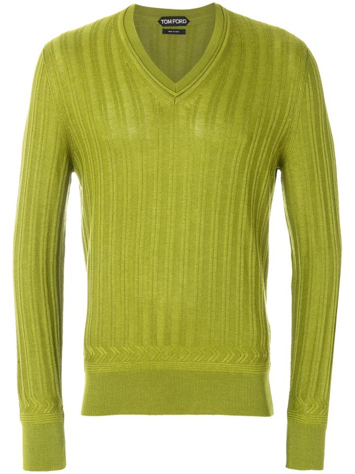 Tom Ford V-neck Jumper - Green