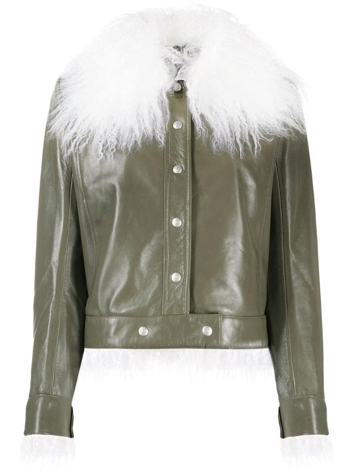 Courrèges Faux Fur Trimmed Jacket - Green