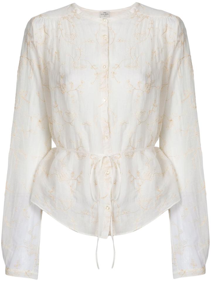 Forte Forte Embroidered Band Collar Shirt - White