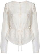 Forte Forte Embroidered Band Collar Shirt - White