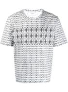 Pringle Of Scotland Geometric Print T-shirt - Grey