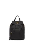 Prada Pebbled Leather Backpack - Black