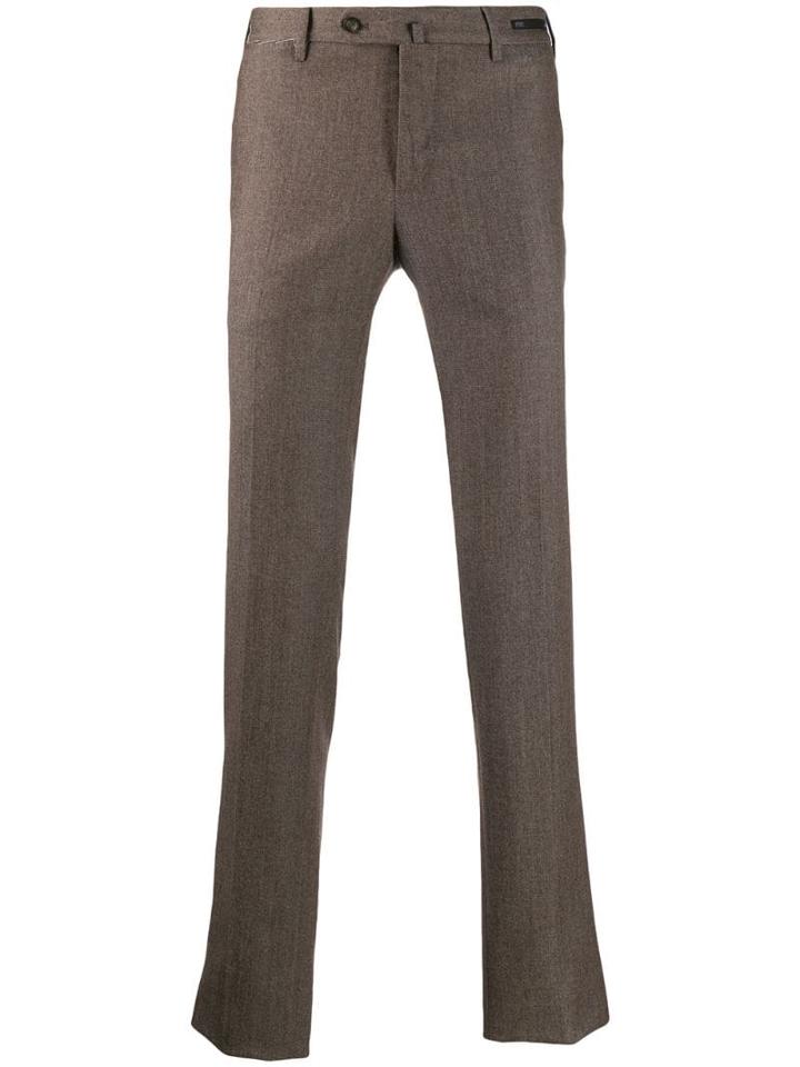 Pt01 Wool-blend Straight Leg Trousers - Brown