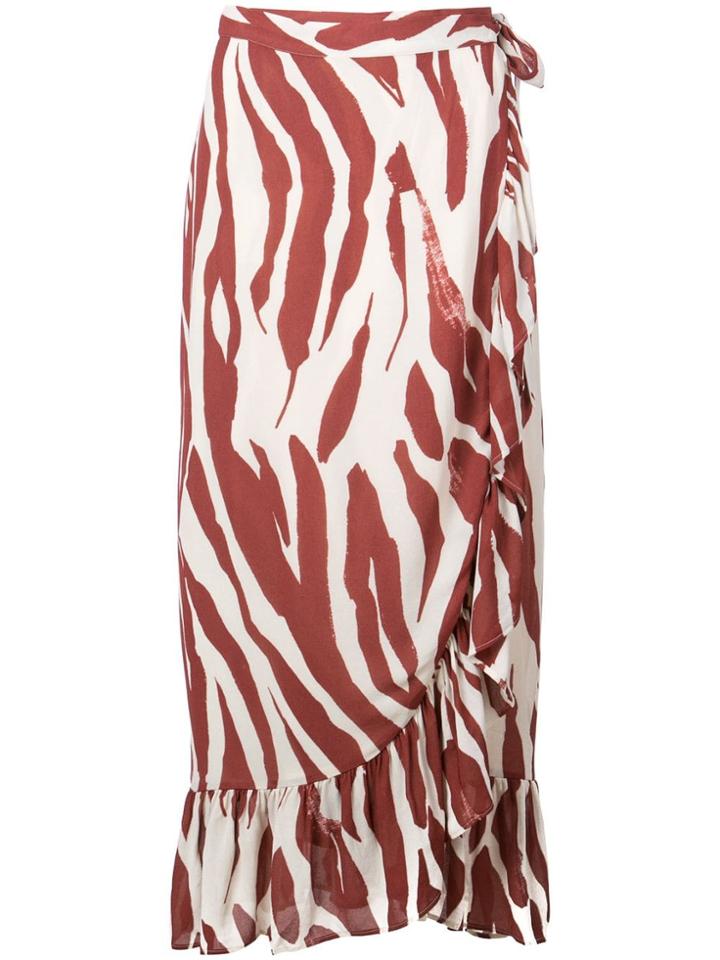 Anine Bing Lucky Wrap Skirt - Red