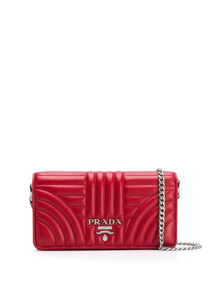 Prada Diagramme Quilted Mini Bag - Red