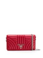 Prada Diagramme Quilted Mini Bag - Red