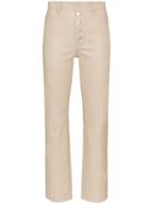 Joseph Den Cropped Leather Trousers - Neutrals