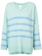 Barrie Oversized Striped Sweater - Green