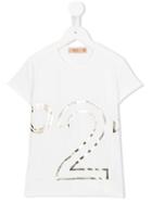 No21 Kids Logo Print T-shirt, Kids Unisex, Size: 11 Yrs, White, Cotton/spandex/elastane