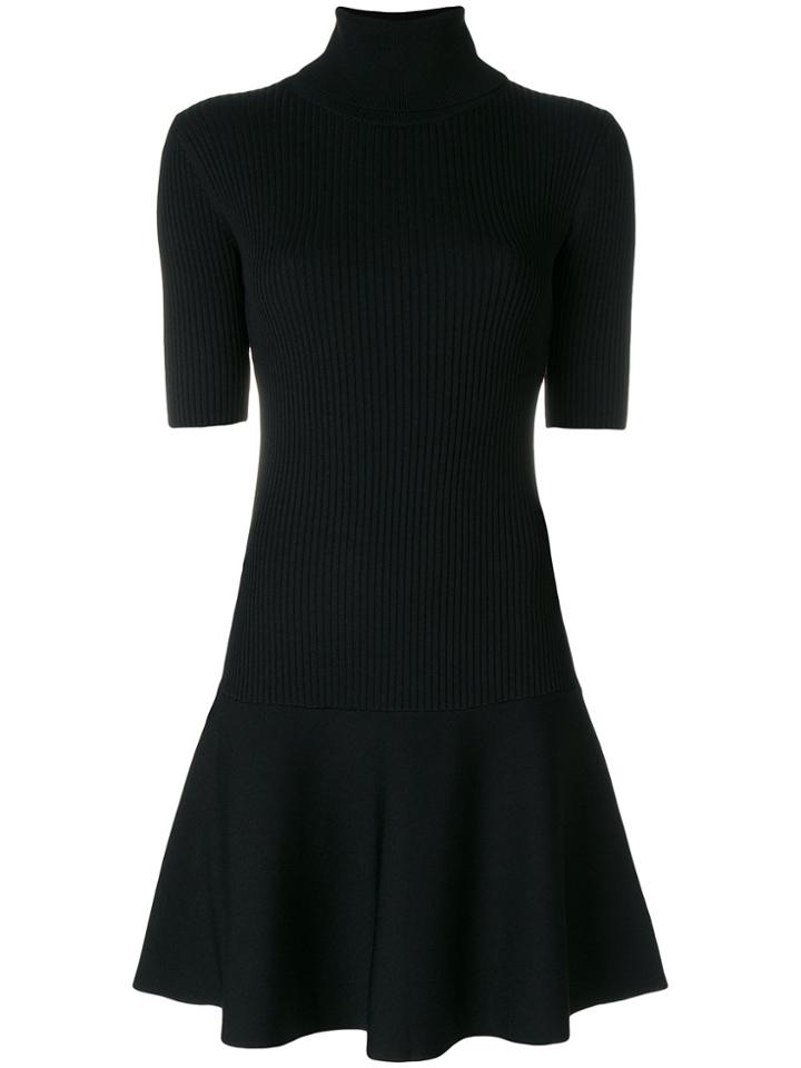 Michael Michael Kors Roll Neck Ribbed Dress - Black