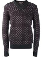 Michael Kors Geometric Pattern Pullover, Men's, Size: Xl, Red, Merino
