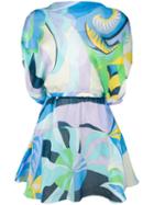 Emilio Pucci Acapulco Print Silk Beach Dress - Blue